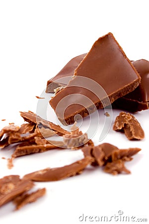 Broken milk chocolate Stock Photo