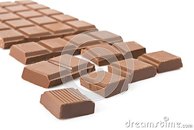 Broken milk chocolate bar Stock Photo