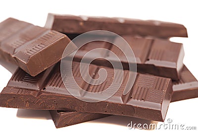 Broken milk chocolate bar Stock Photo