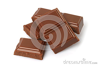 Broken milk chocolate bar Stock Photo