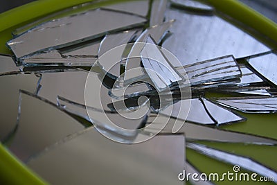 Broken mirror Stock Photo