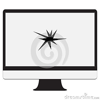Broken monitor icon on transparent background. Broken computer monitor sign. Broken Screen Monitor symbol. flat style Stock Photo