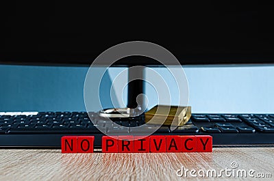 Broken padlock on computer keyboard as a concept Stock Photo