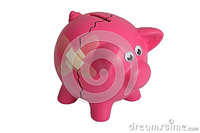 Broken Piggy Bank Stock Photo