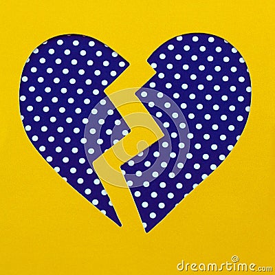 Broken polka dot heart Stock Photo