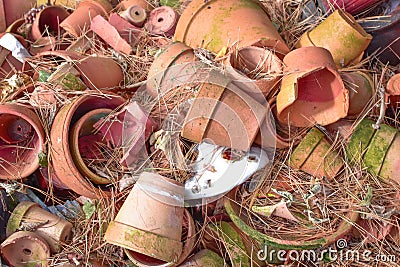 Broken Pottery Stock Photo