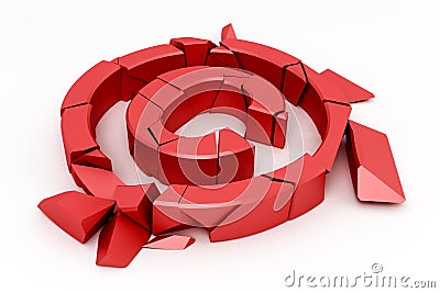 Broken red copyright sign Stock Photo