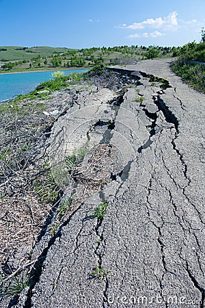 Broken Road Stock Photo