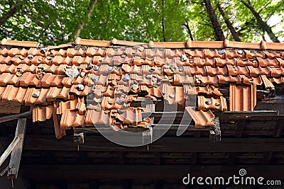 Broken Roof Stock Photo