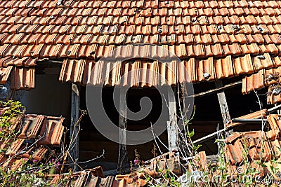 Broken Roof Stock Photo