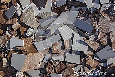 Broken of roof tiles fragments Stock Photo