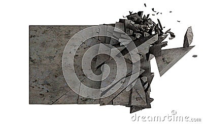 Broken shape and stone or cement block Stock Photo