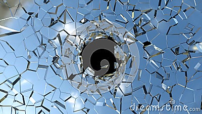 Broken shattered glass pieces isolated Stock Photo