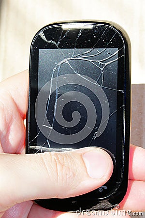 Broken smart phone Stock Photo