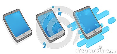 Broken smartphone Vector Illustration