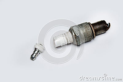 Broken spark plug Stock Photo