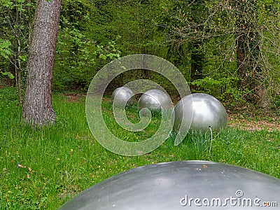 Broken string of pearls - memorial of a plane crash of Uberlingen Editorial Stock Photo