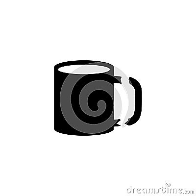 Broken Tea Cup, Destroy Porcelain Mug Flat Vector Icon Cartoon Illustration