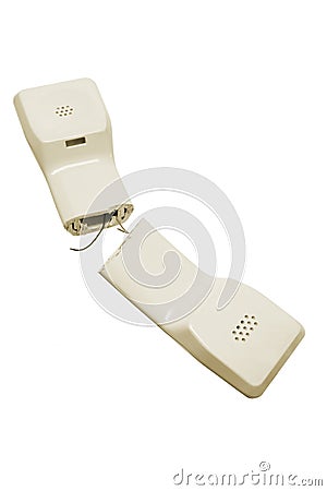 Broken Telephone Receiver Stock Photo