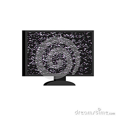 Broken television. Ripples on screen. Glych effect. Vector illus Vector Illustration