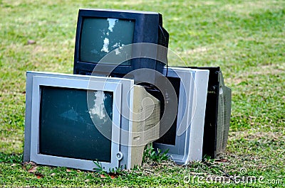 Broken television Stock Photo