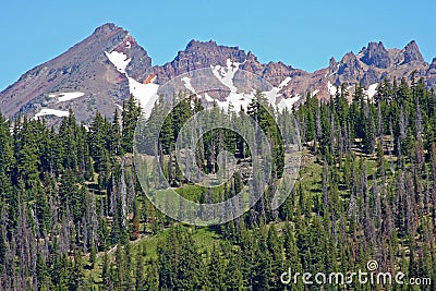 Broken Top from Todd Lake Stock Photo