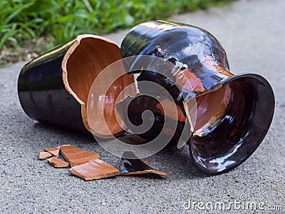 Broken vase Stock Photo