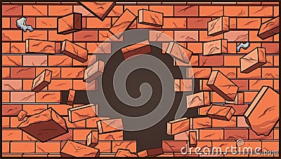 Broken wall Vector Illustration