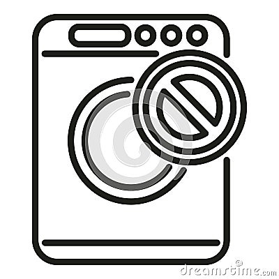 Broken washing machine icon outline vector. Pipe water plumber Vector Illustration