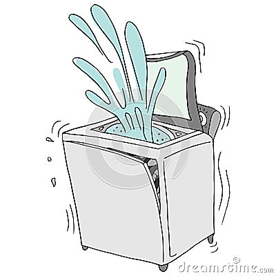 Broken washing machine Vector Illustration