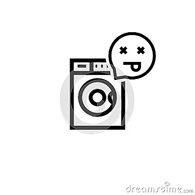 Broken washing machine outline icon Stock Photo