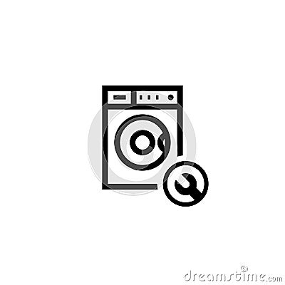 Broken washing machine outline icon Stock Photo