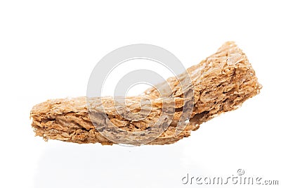 Broken Whole grain wheat biscuits breakfast cereal Stock Photo