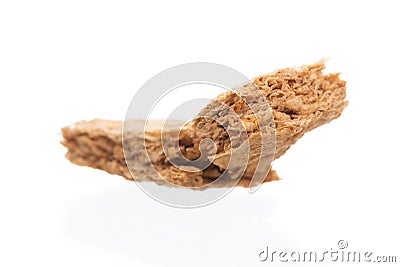 Broken Whole grain wheat biscuits breakfast cereal Stock Photo