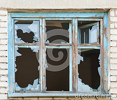 Broken window Stock Photo