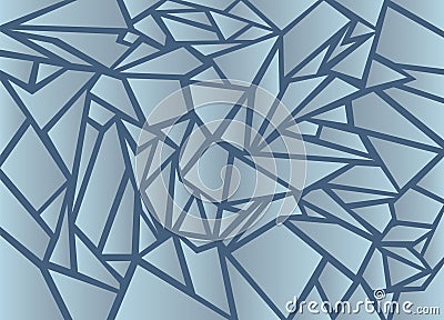 Broken window glass on a blue background Vector Illustration