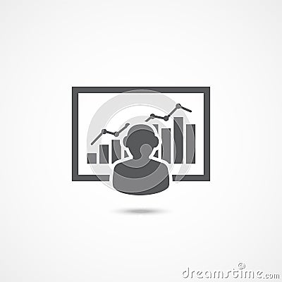 Broker icon on white Vector Illustration