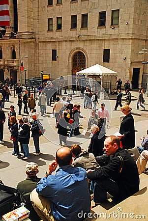 Lunch Time on Wall Street, New York Editorial Stock Photo