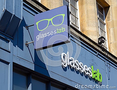 Glasses Lab store sign in Bromley High Street Editorial Stock Photo