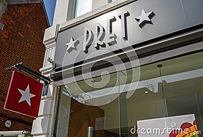 Pret a Manger cafe in Bromley High Street Editorial Stock Photo