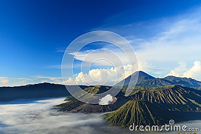 Bromo Mountain in Tengger Semeru National Park Stock Photo