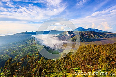 Bromo volcano at sunrise, East Java, Indonesia Stock Photo