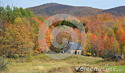 During fall season the Eastern Townships Editorial Stock Photo