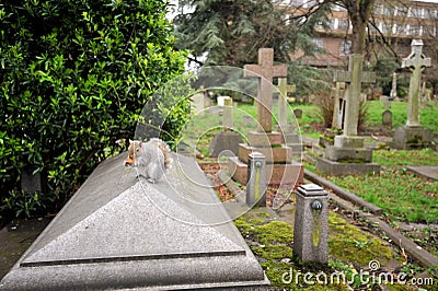 Brompton Cemetery is a London cemetery in the Royal Borough of Kensington and Chelsea Editorial Stock Photo