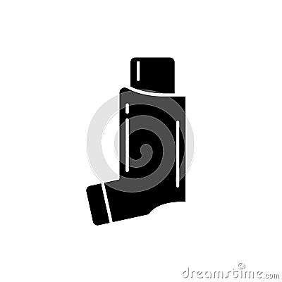 Bronchial asthma black icon, vector sign on isolated background. Bronchial asthma concept symbol, illustration Vector Illustration