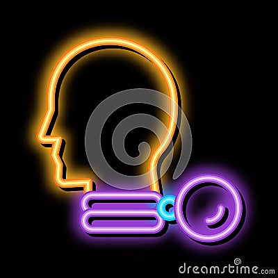 bronchial asthma chronic disease neon glow icon illustration Vector Illustration