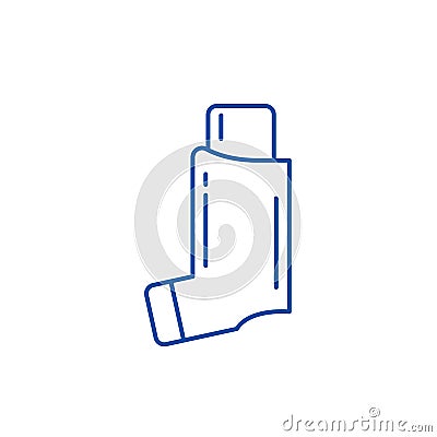 Bronchial asthma line icon concept. Bronchial asthma flat vector symbol, sign, outline illustration. Vector Illustration