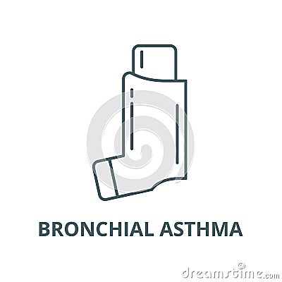 Bronchial asthma vector line icon, linear concept, outline sign, symbol Vector Illustration