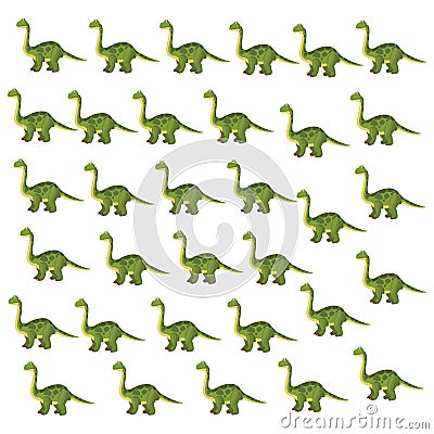 Brontosaurus dinosaur cartoon background Vector Illustration