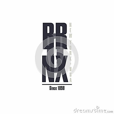 The Bronx New York City lettering. T-shirt printing design Vector Illustration